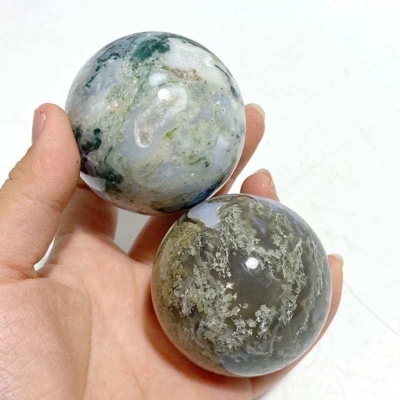 27 Pieces Moss Agate Spheres Ball - Image 7