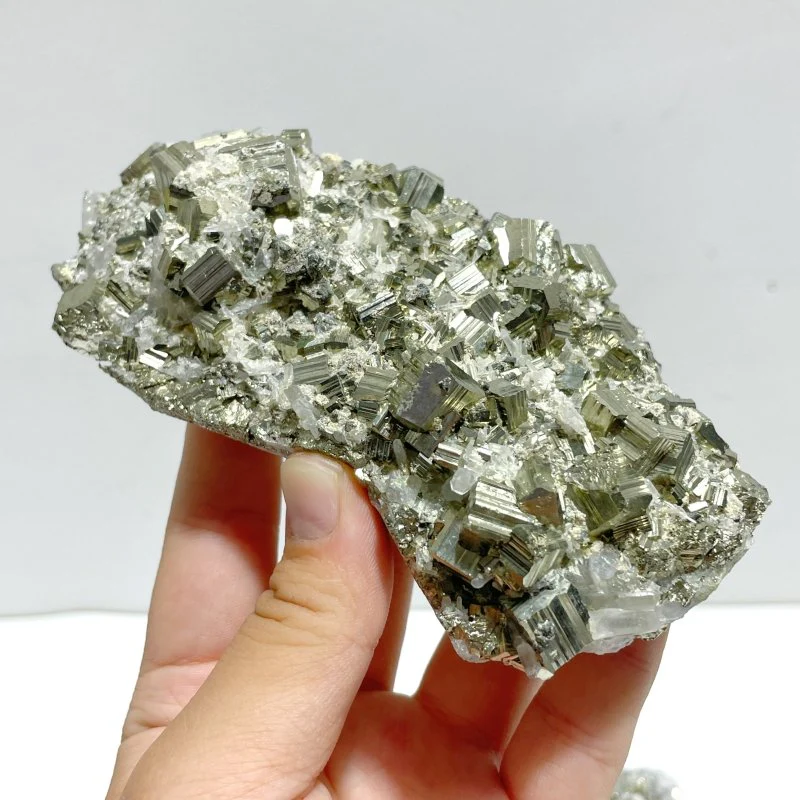 11 Pieces Pyrite Mixed Clear Quartz Cluster Specimen For Collection - Image 4