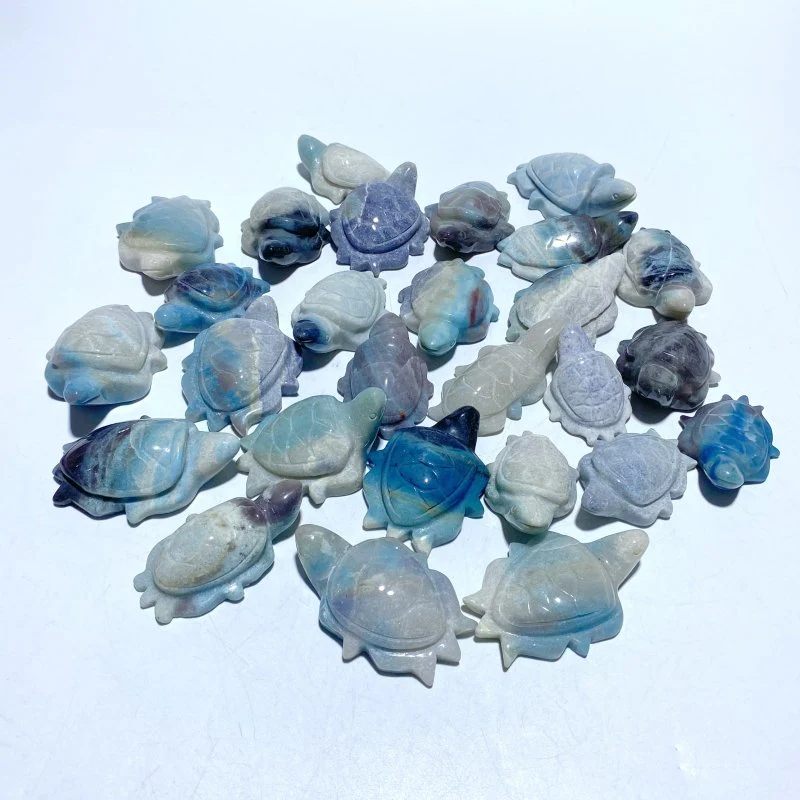 27 Pieces Trolleite Stone Sea Turtles Carving