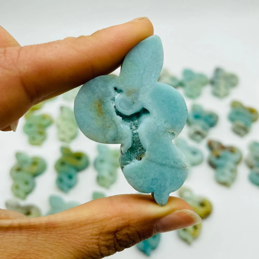 28 Pieces Blue Caribbean Calcite Snake Carving - Image 7
