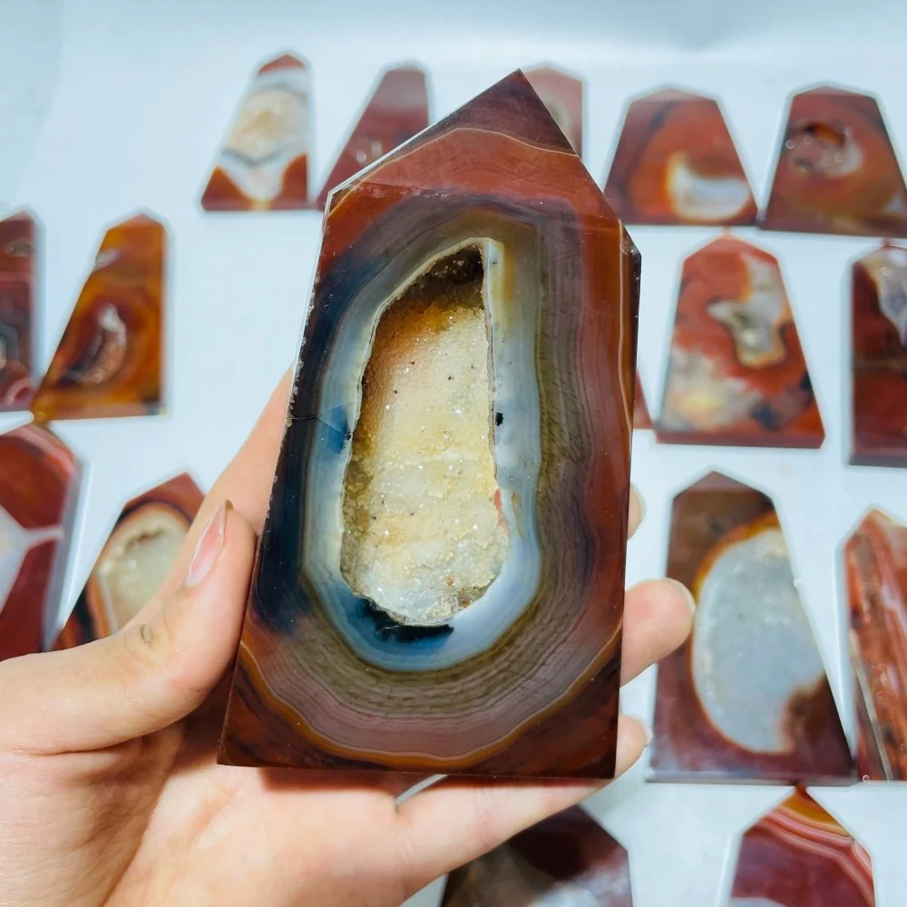 28 Pieces Druzy Carnelian Tower Point - Image 2