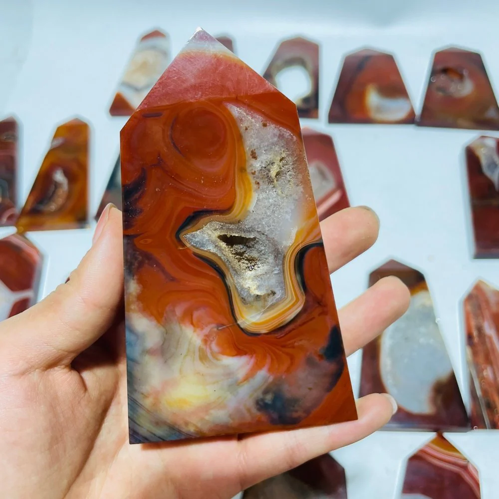 28 Pieces Druzy Carnelian Tower Point - Image 3
