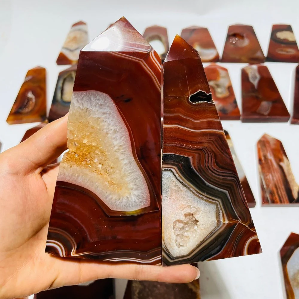 28 Pieces Druzy Carnelian Tower Point - Image 4
