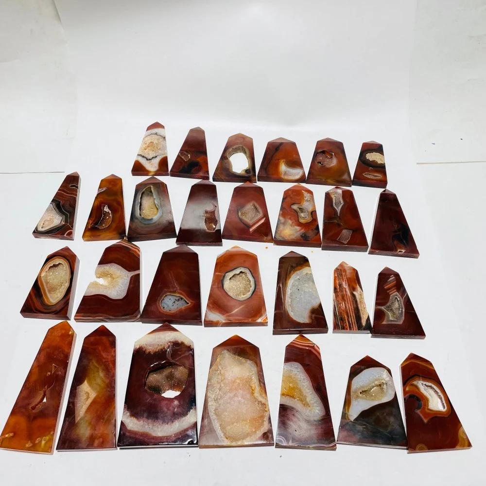 28 Pieces Druzy Carnelian Tower Point - Image 5