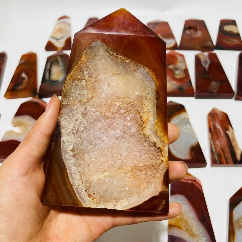 28 Pieces Druzy Carnelian Tower Point - Image 8