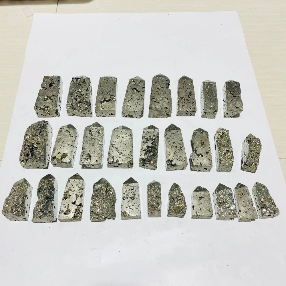 28 Pieces Pyrite Four-Sided Tower Point - Image 2