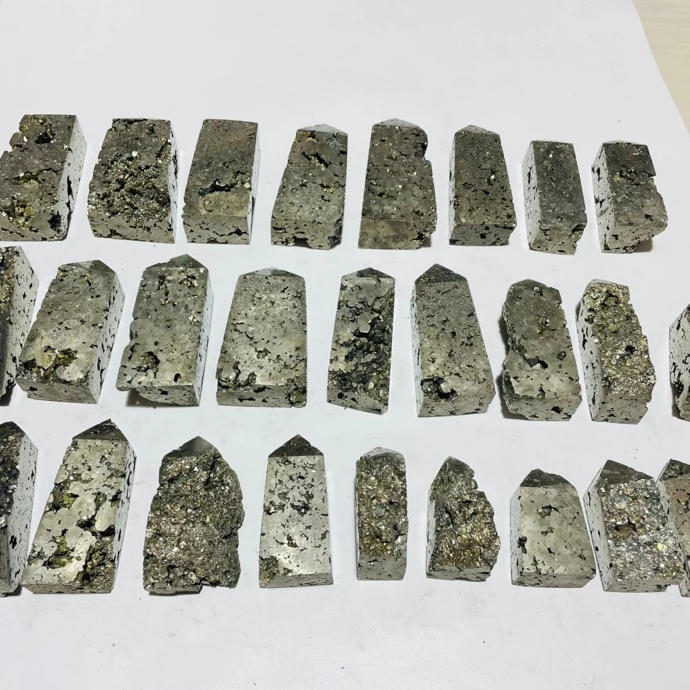 28 Pieces Pyrite Four-Sided Tower Point - Image 3