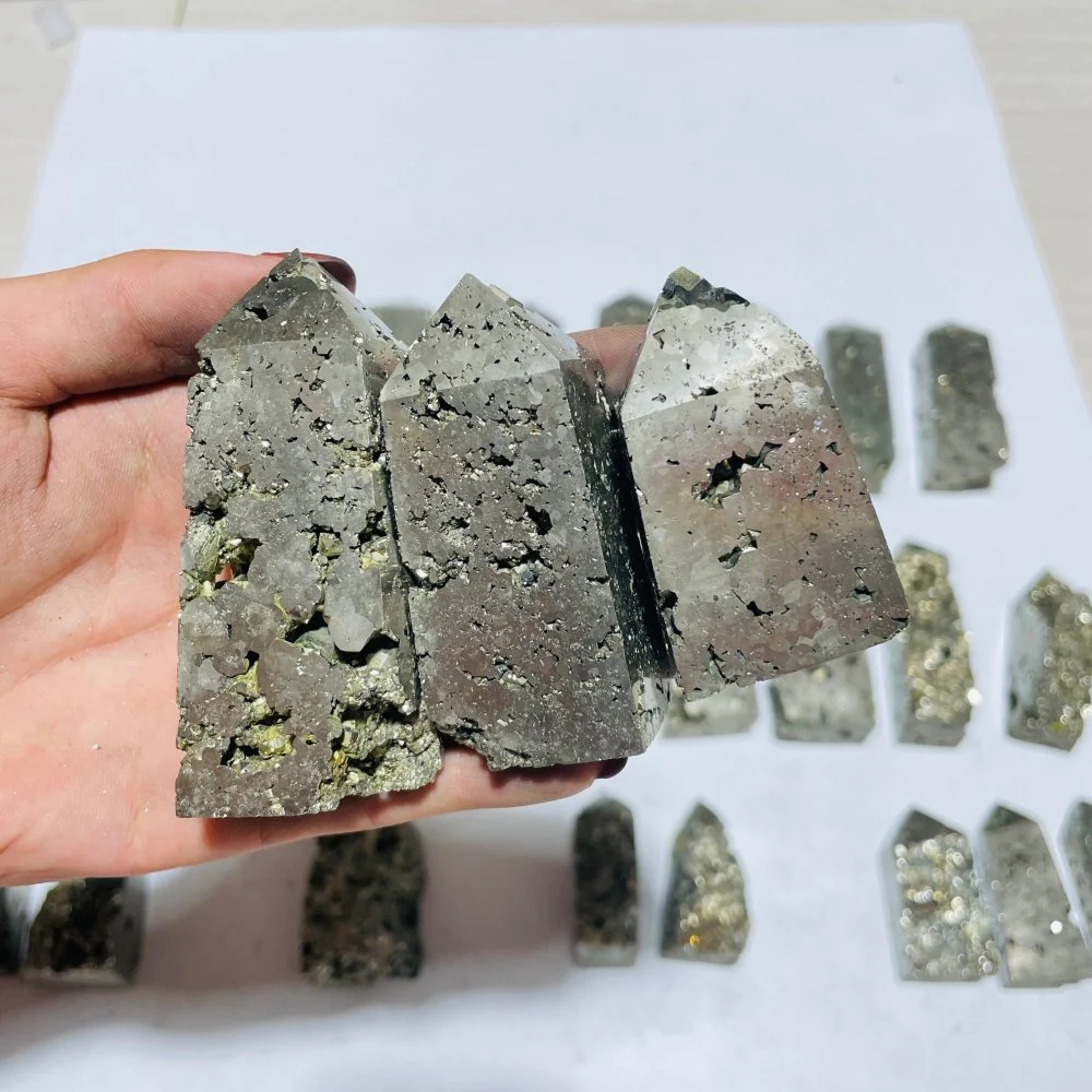 28 Pieces Pyrite Four-Sided Tower Point - Image 4