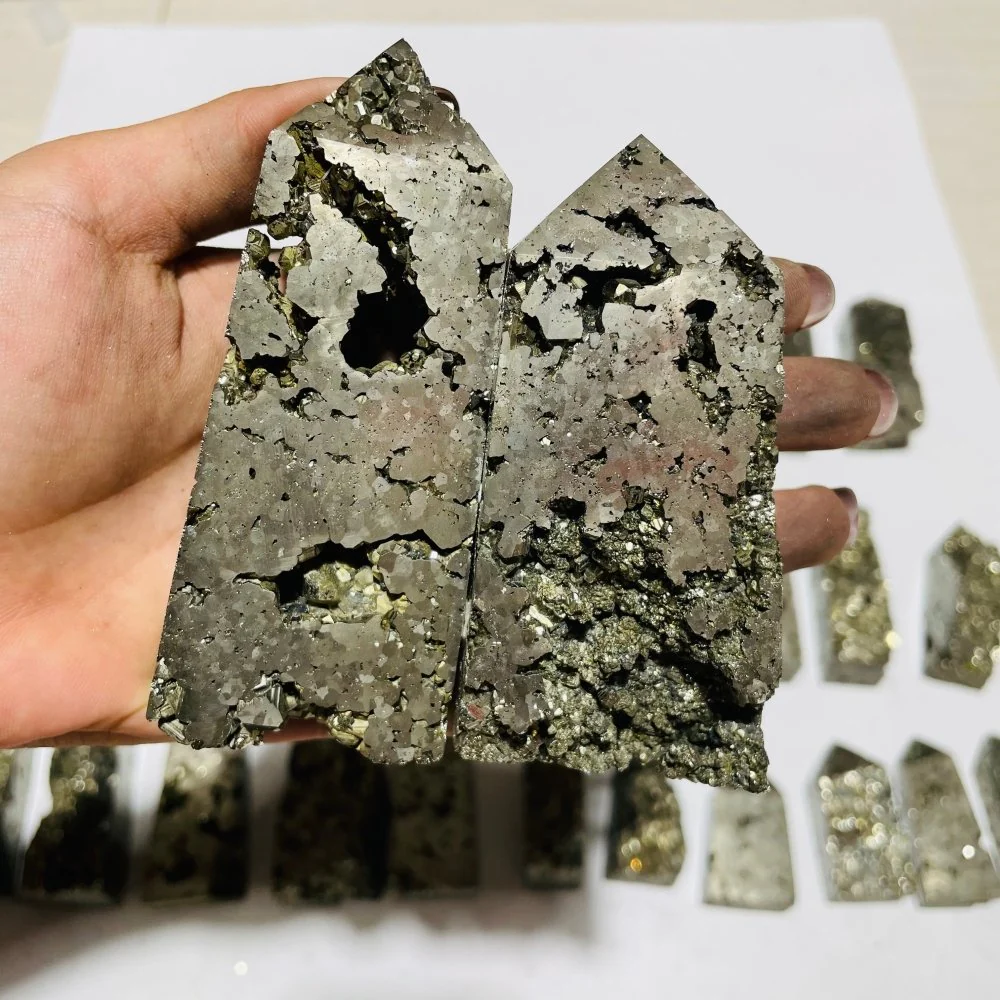 28 Pieces Pyrite Four-Sided Tower Point - Image 5