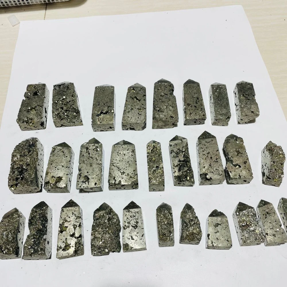 28 Pieces Pyrite Four-Sided Tower Point - Image 6