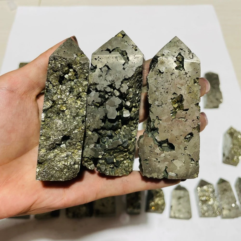 28 Pieces Pyrite Four-Sided Tower Point - Image 7