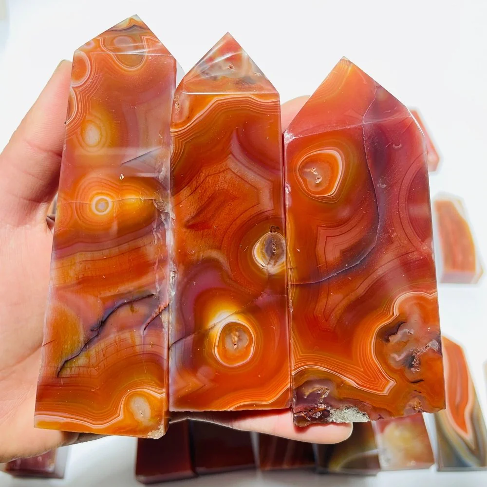 29 Pieces Fat Four-Sided Carnelian Points - Image 2