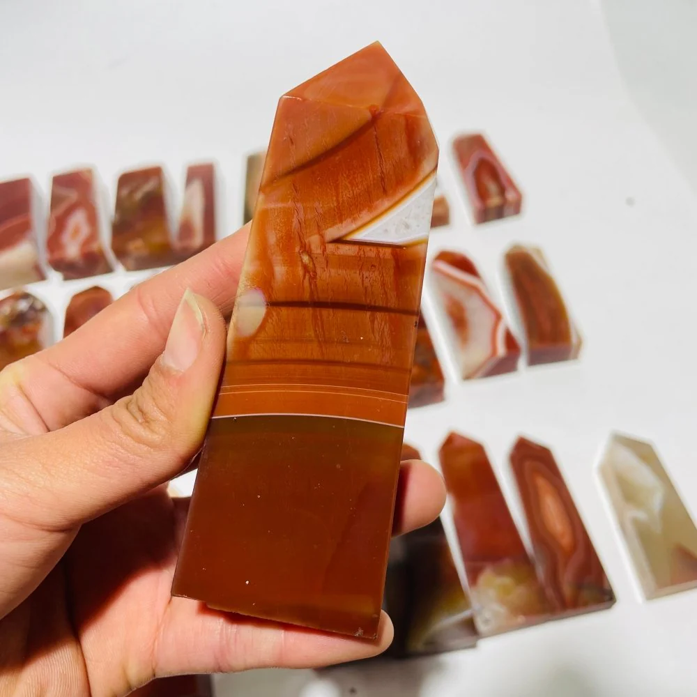 29 Pieces Fat Four-Sided Carnelian Points - Image 4
