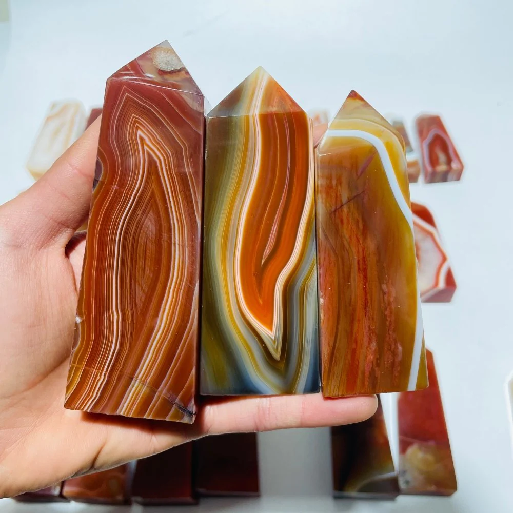 29 Pieces Fat Four-Sided Carnelian Points - Image 6