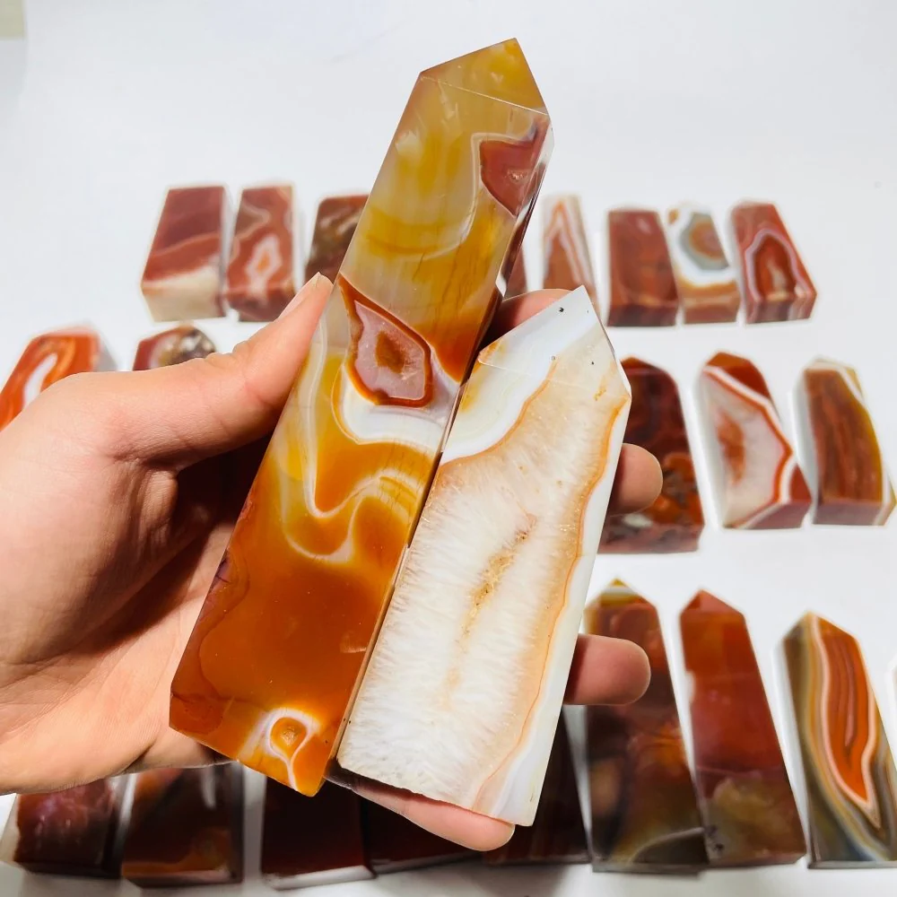 29 Pieces Fat Four-Sided Carnelian Points - Image 8