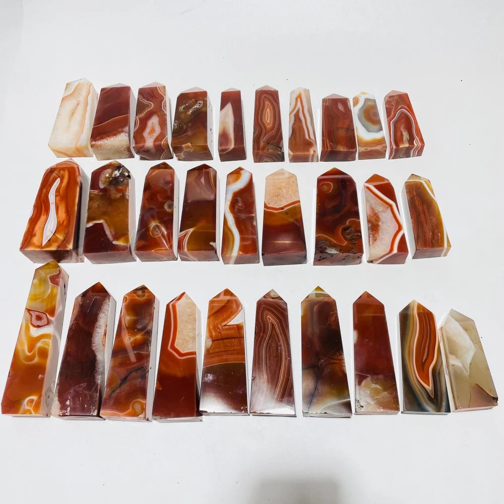 29 Pieces Fat Four-Sided Carnelian Points - Image 9