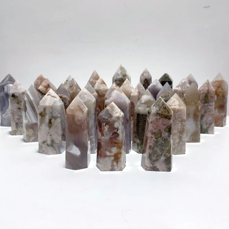 32 Pieces Fats Sakura Flower Agate Tower Points - Image 4