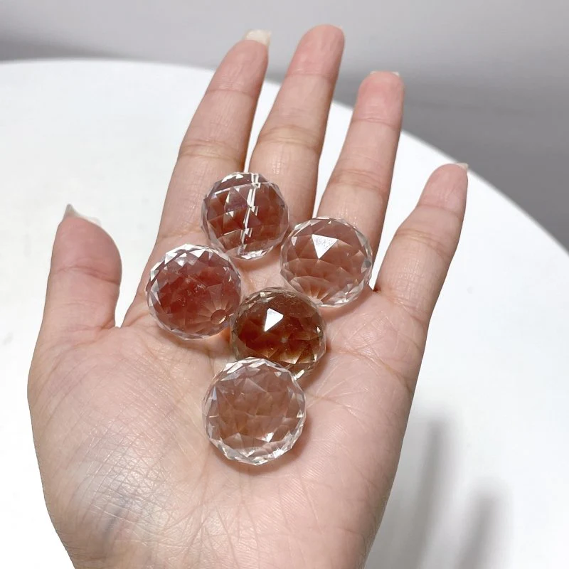 2cm/0.78In Clear Quartz Facet Cut Flash Sphere Wholesale - Image 3
