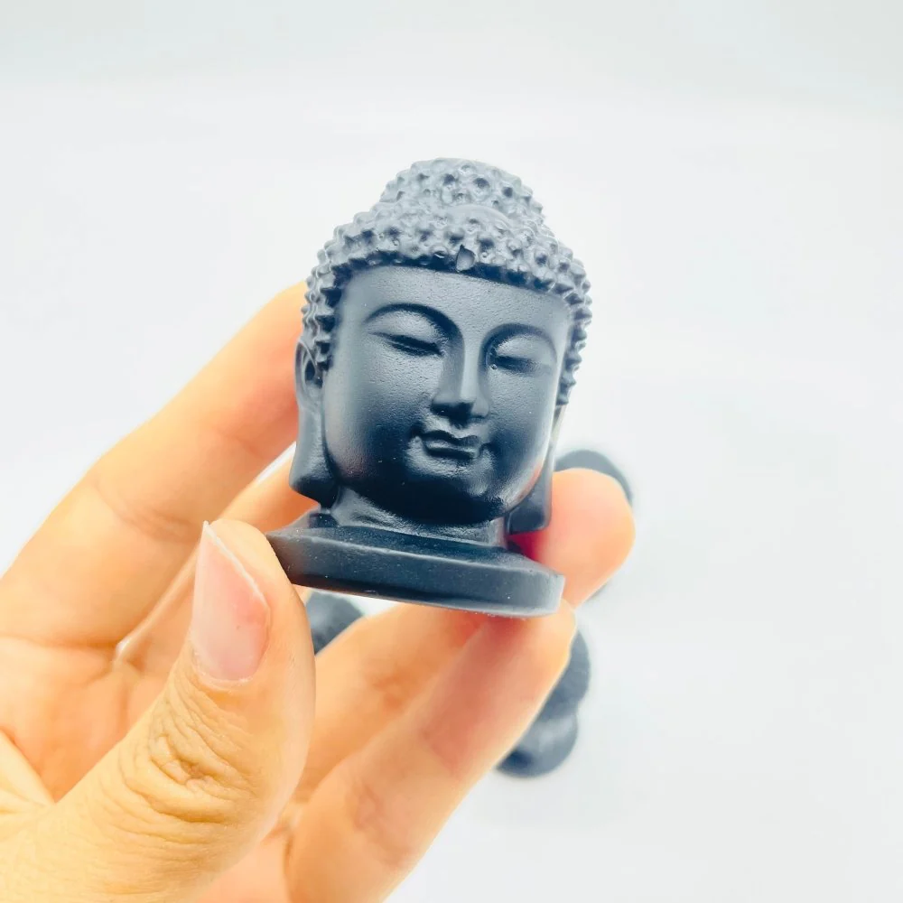 2Inch Obsidian Buddha Head Carving Wholesale - Image 2