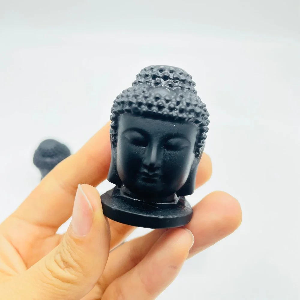 2Inch Obsidian Buddha Head Carving Wholesale - Image 3