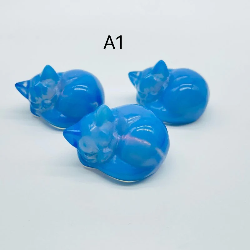 2Types Blue Opalite Sleeping Cat Carving Wholesale - Image 3