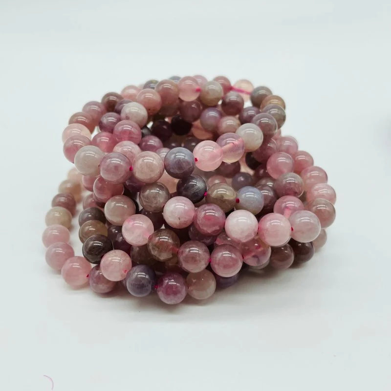 2Types Bracelet Wholesale Purple Rose Quartz Yooperlite - Image 4