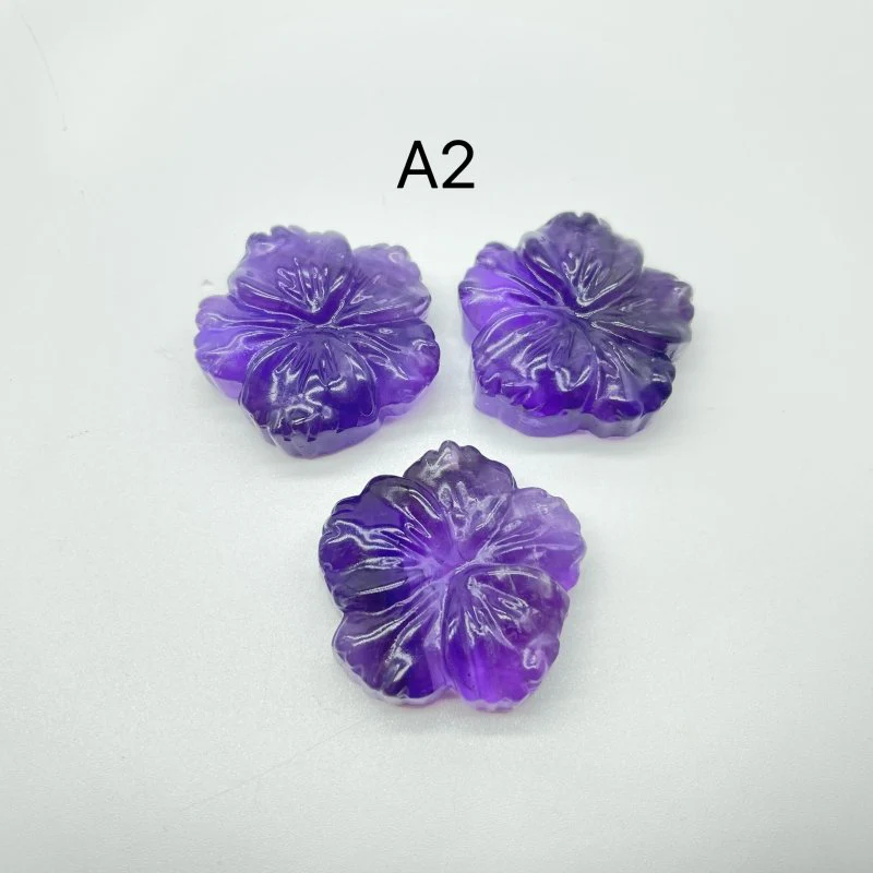 2Types Deep Purple Amethyst Flower Carving Wholesale - Image 4