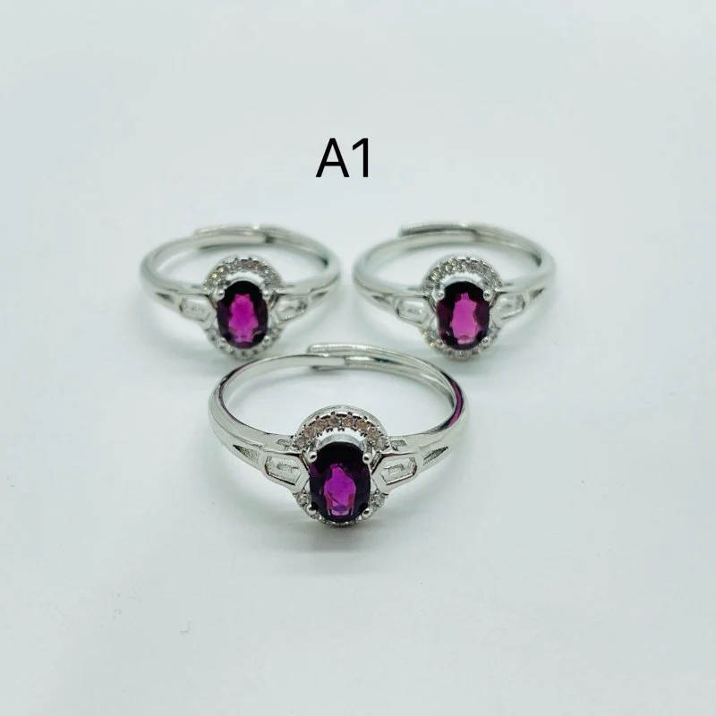 2Types Different Styles Purple Garnet Cut Faceted Ring Wholesale - Image 3