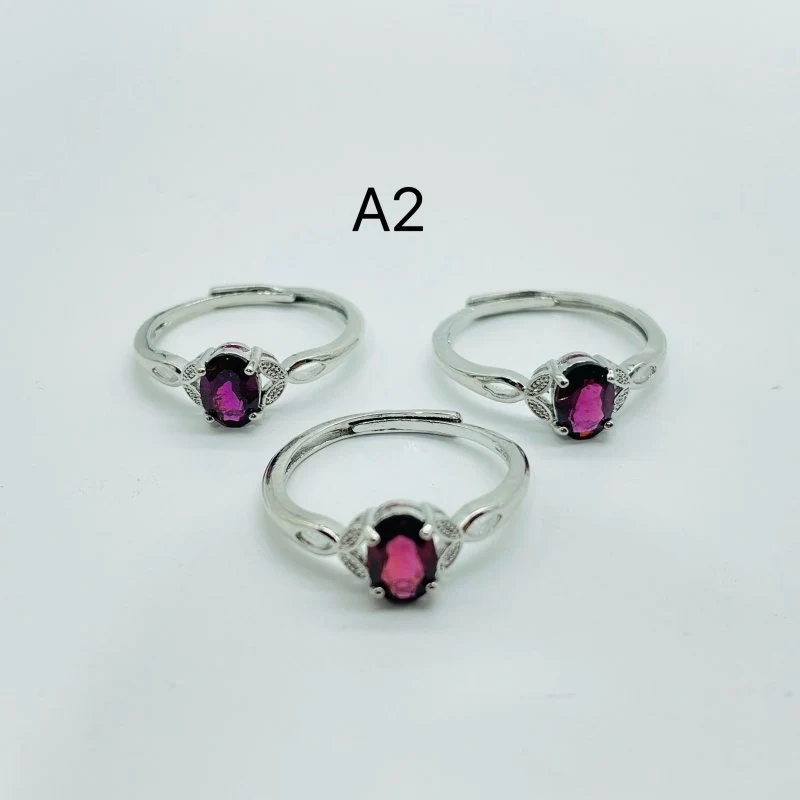 2Types Different Styles Purple Garnet Cut Faceted Ring Wholesale - Image 4