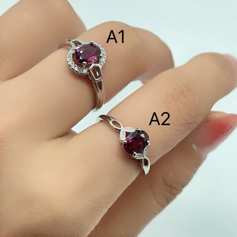 2Types Different Styles Purple Garnet Cut Faceted Ring Wholesale - Image 5