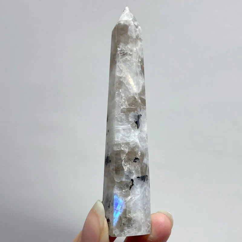 3-4.3in India Moonstone Tower Point Hexagonal Pyramid Shape Wholesale - Image 2