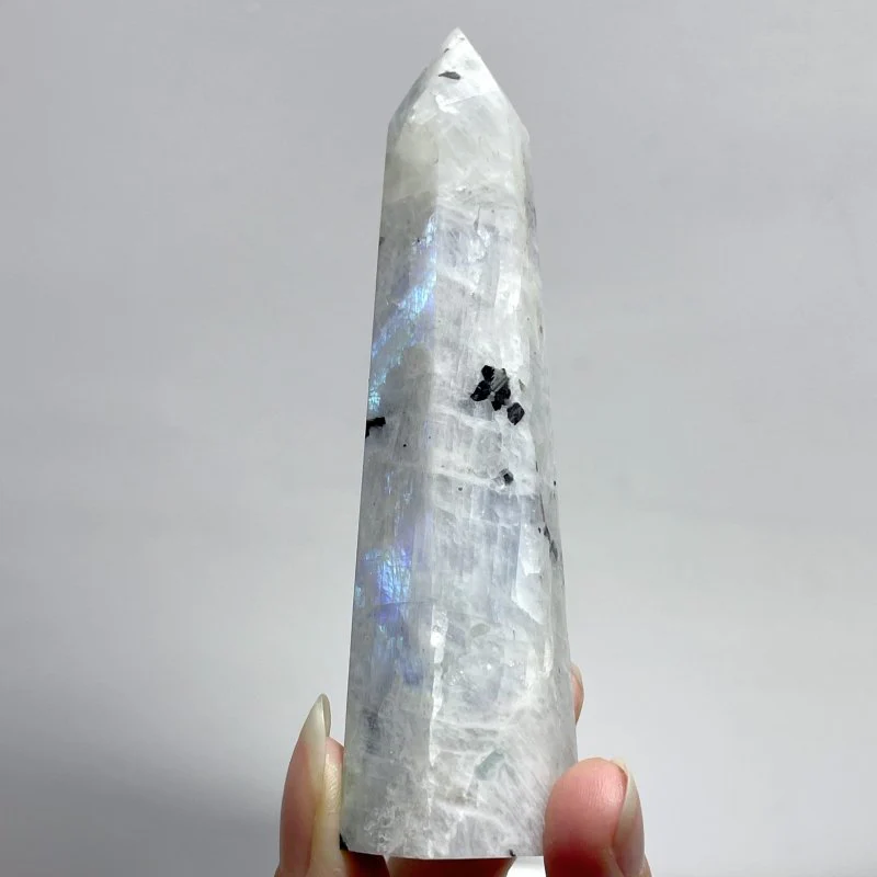 3-4.3in India Moonstone Tower Point Hexagonal Pyramid Shape Wholesale - Image 3