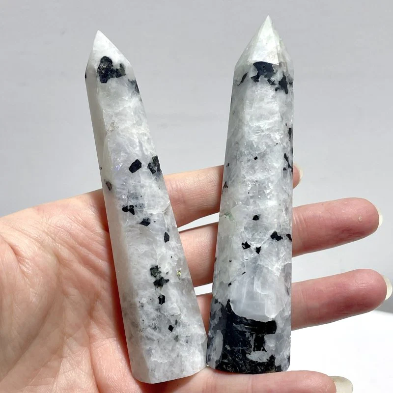 3-4.3in India Moonstone Tower Point Hexagonal Pyramid Shape Wholesale - Image 5