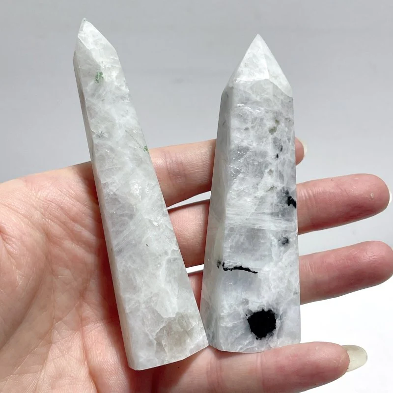 3-4.3in India Moonstone Tower Point Hexagonal Pyramid Shape Wholesale - Image 6