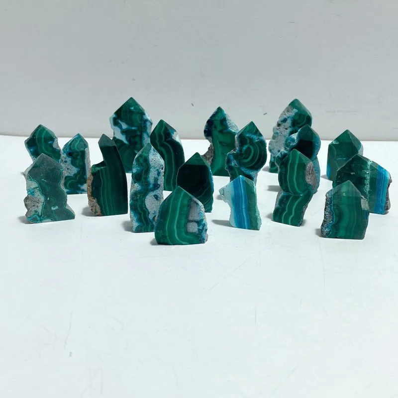 3-6CM Small Chrysocolla Mixed Malachite Raw Side Point Tower Wholesale