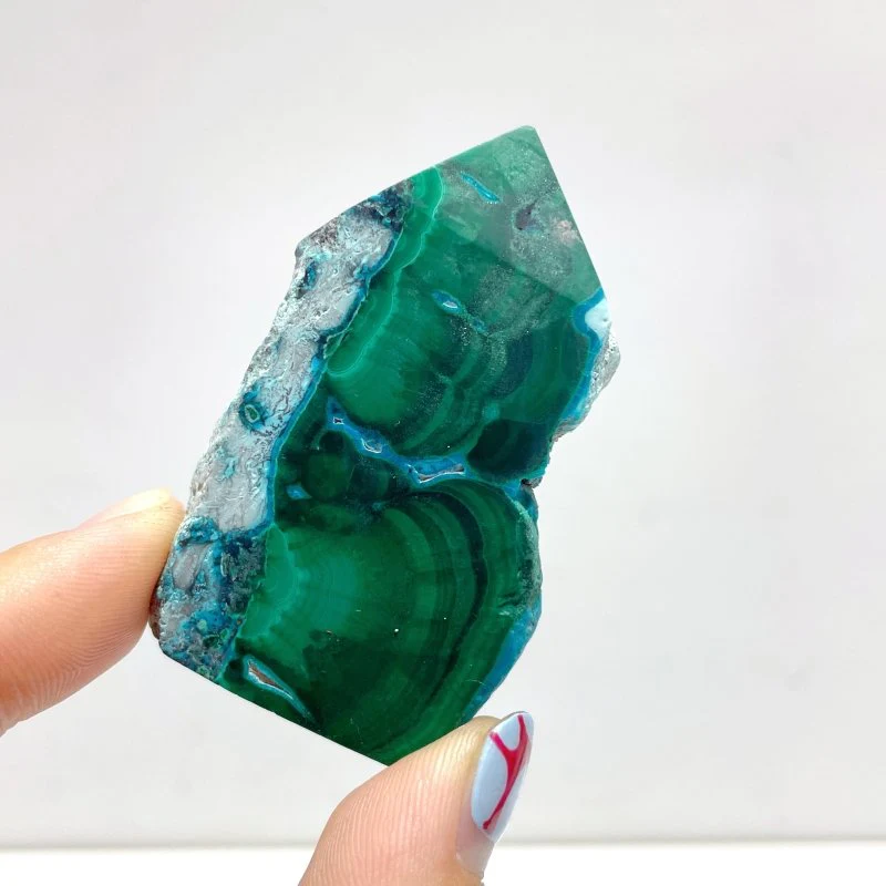 3-6CM Small Chrysocolla Mixed Malachite Raw Side Point Tower Wholesale - Image 3