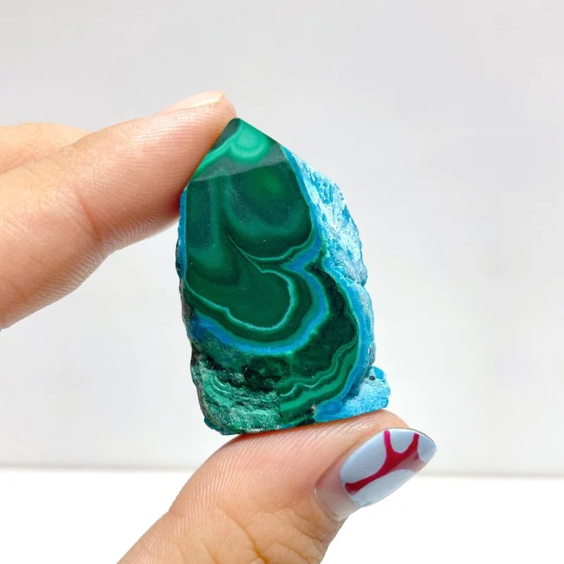 3-6CM Small Chrysocolla Mixed Malachite Raw Side Point Tower Wholesale - Image 4