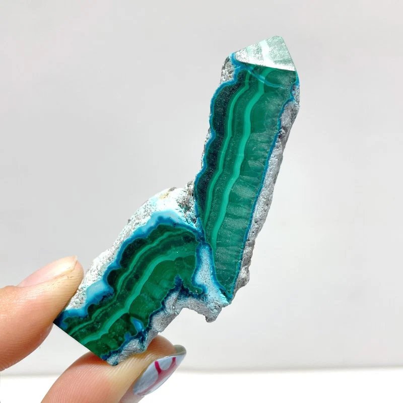 3-6CM Small Chrysocolla Mixed Malachite Raw Side Point Tower Wholesale - Image 5
