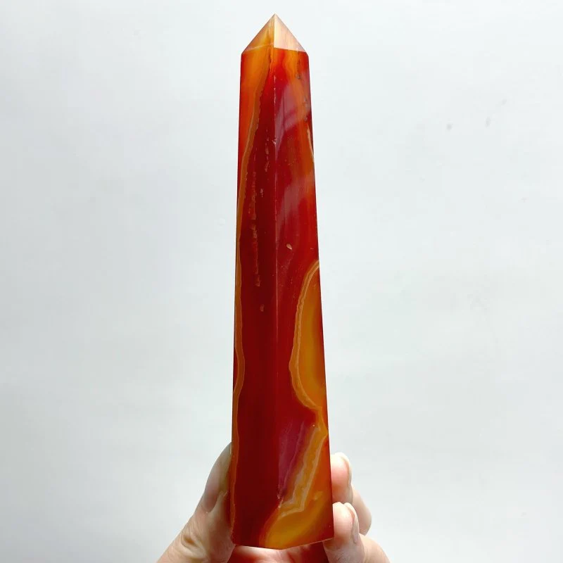 4-6.3in Red Carnelian Stripe Tower Point Crystal Wholesale - Image 4