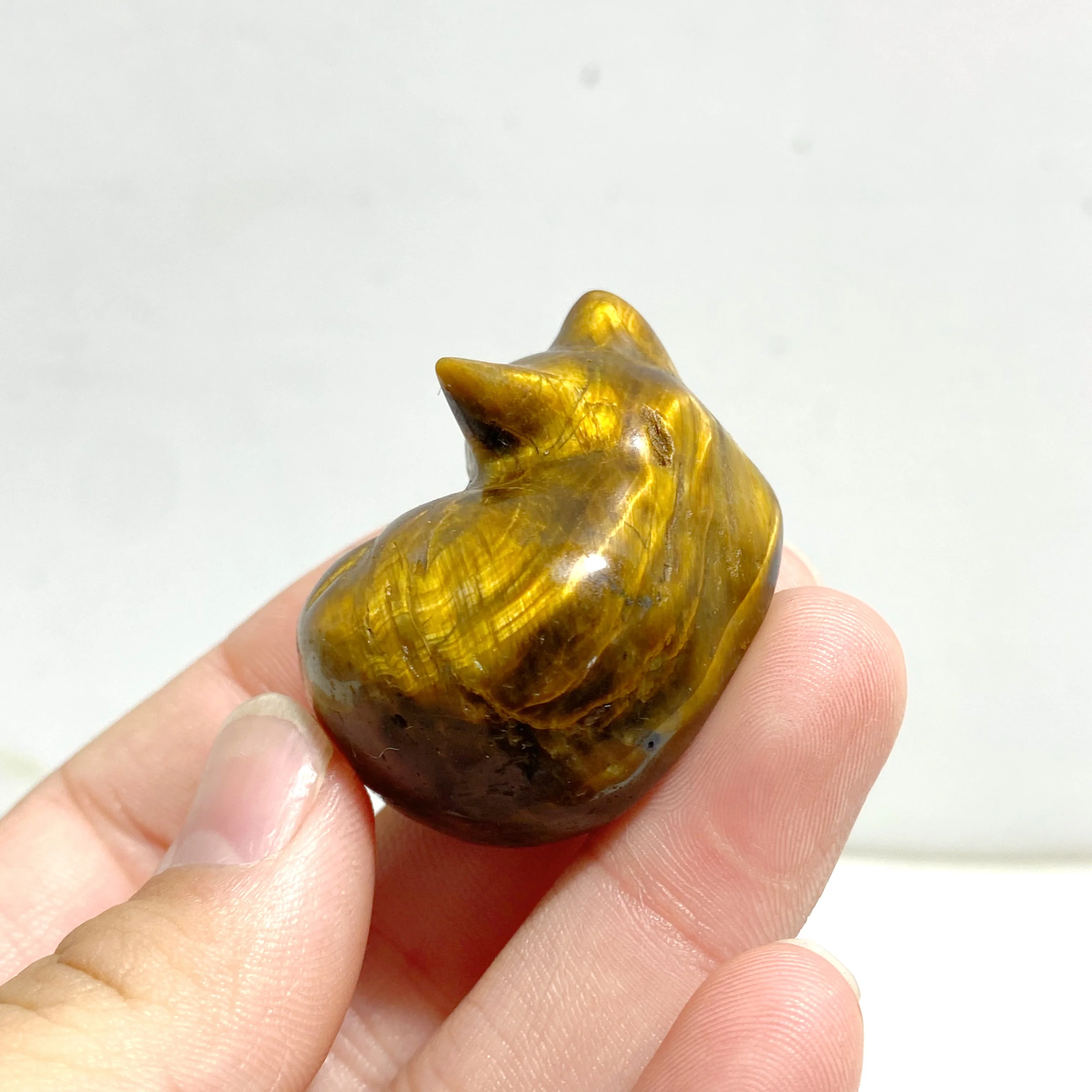 3.9CM Tiger Eye Sleeping Cats Carving Wholesale - Image 4