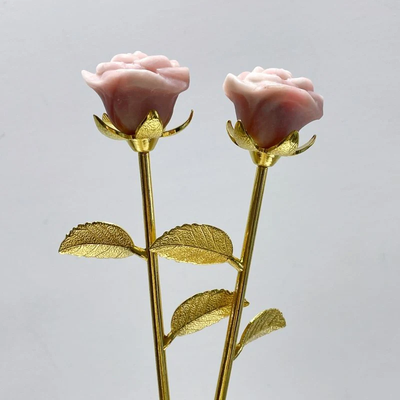 3 Color Beautiful Pink Opal Rose Flower Carving Wholesale #1 Shape - Image 3