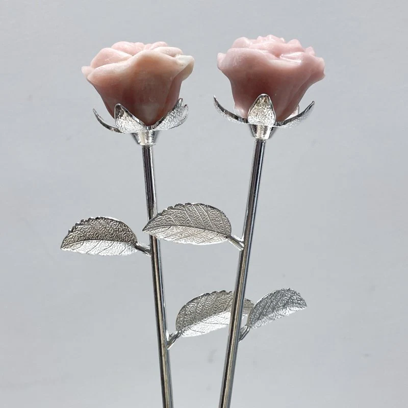 3 Color Beautiful Pink Opal Rose Flower Carving Wholesale #1 Shape - Image 4