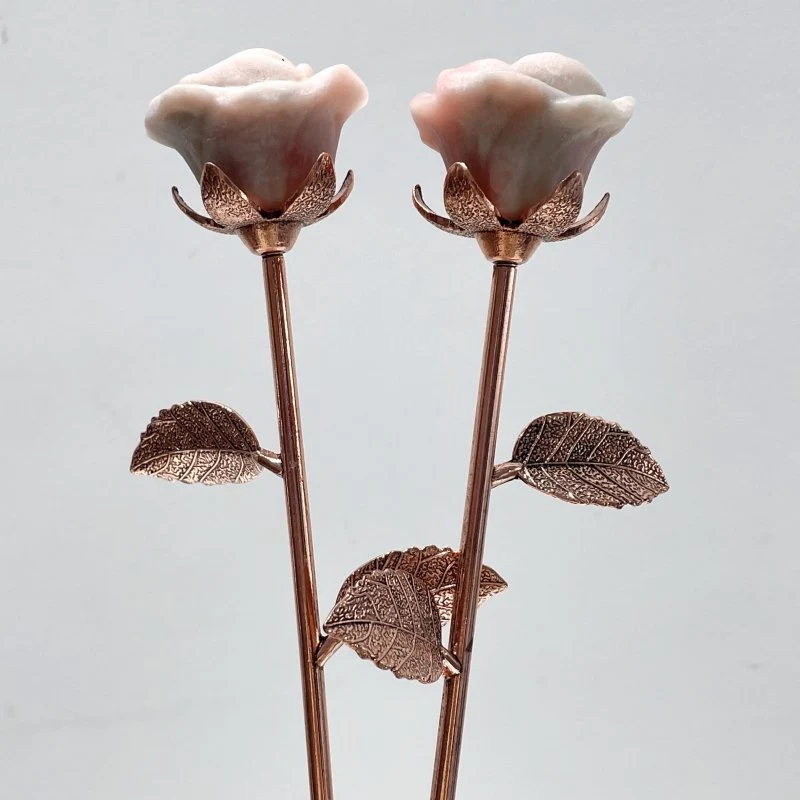 3 Color Beautiful Pink Opal Rose Flower Carving Wholesale #1 Shape - Image 5