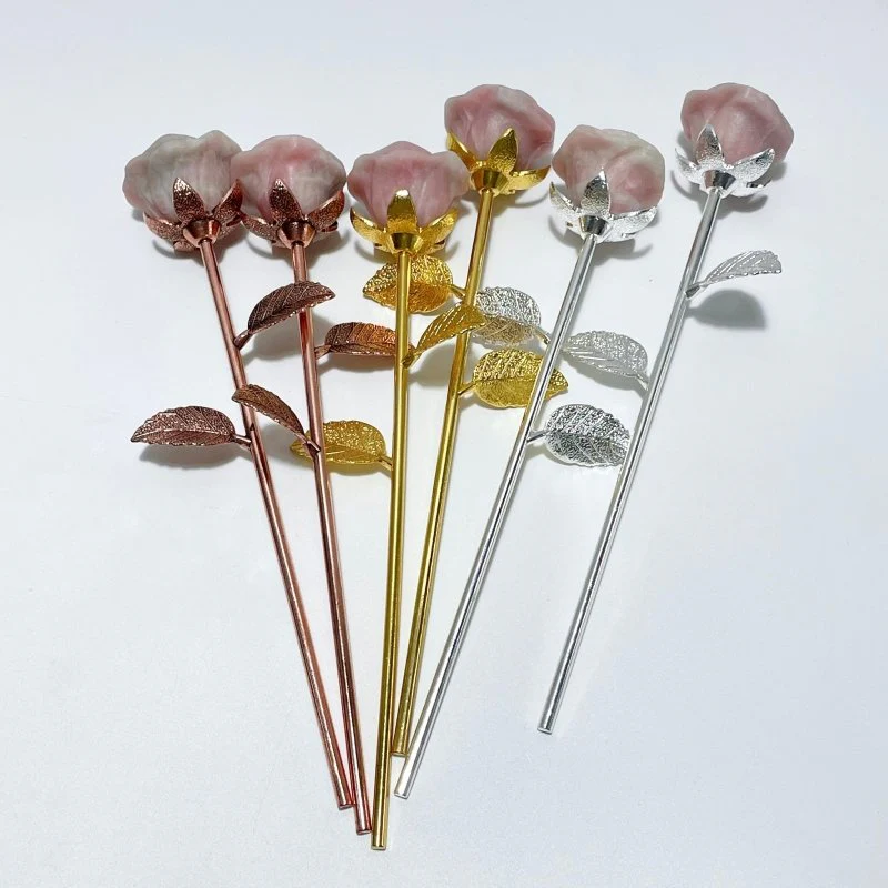 3 Color Beautiful Pink Opal Rose Flower Carving Wholesale #1 Shape - Image 6