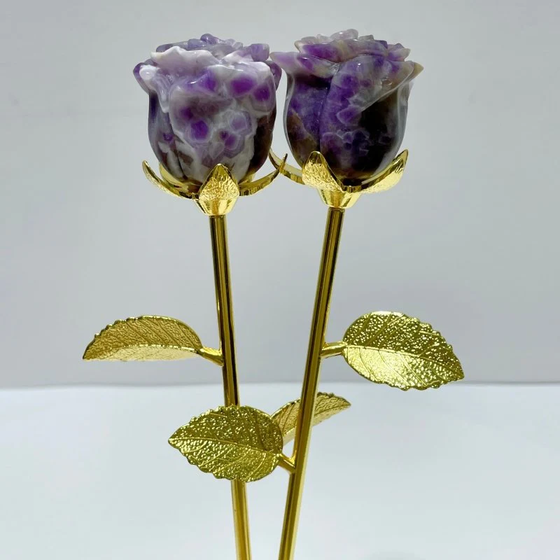 3 Color Chevron Amethyst Rose Flower Carving Wholesale #1 Shape - Image 3
