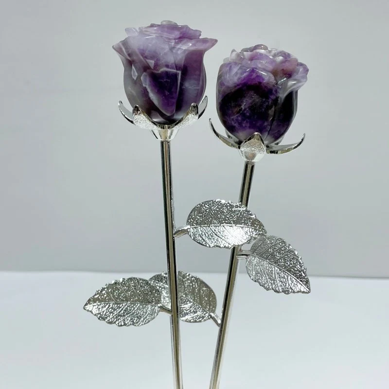 3 Color Chevron Amethyst Rose Flower Carving Wholesale #1 Shape - Image 4