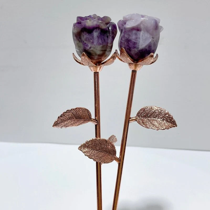 3 Color Chevron Amethyst Rose Flower Carving Wholesale #1 Shape - Image 5