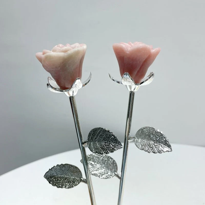 3 Color Pink Opal Rose Flower Carving Wholesale #2 Shape - Image 3