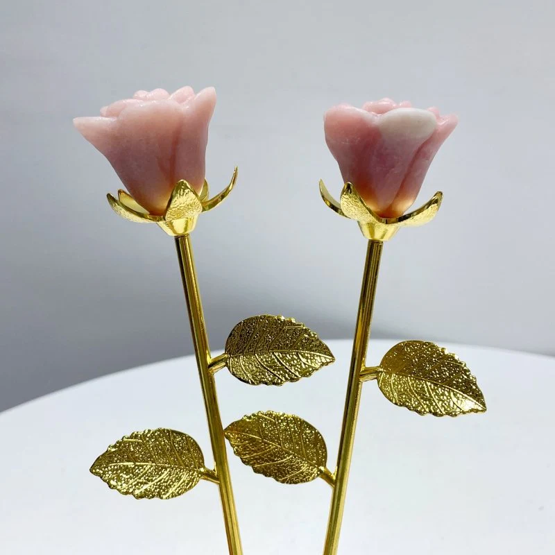 3 Color Pink Opal Rose Flower Carving Wholesale #2 Shape - Image 4