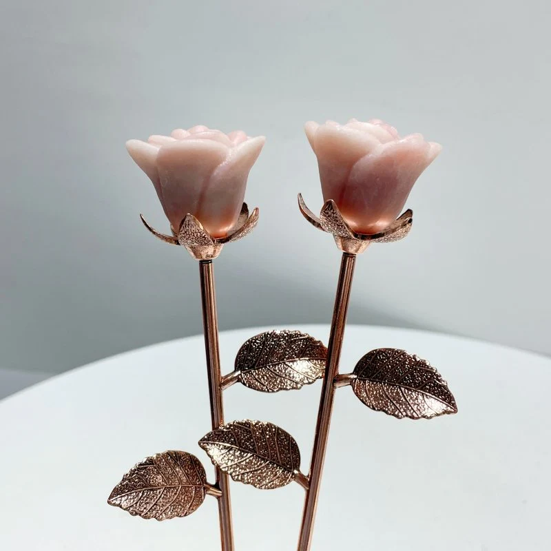 3 Color Pink Opal Rose Flower Carving Wholesale #2 Shape - Image 5